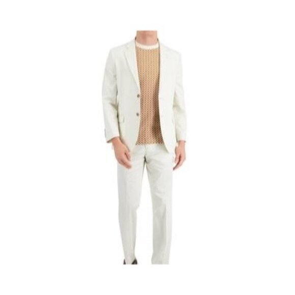 Nautica Men's Modern Fit Stretch Cotton Solid Suit White Size 40S/W34 NWT
